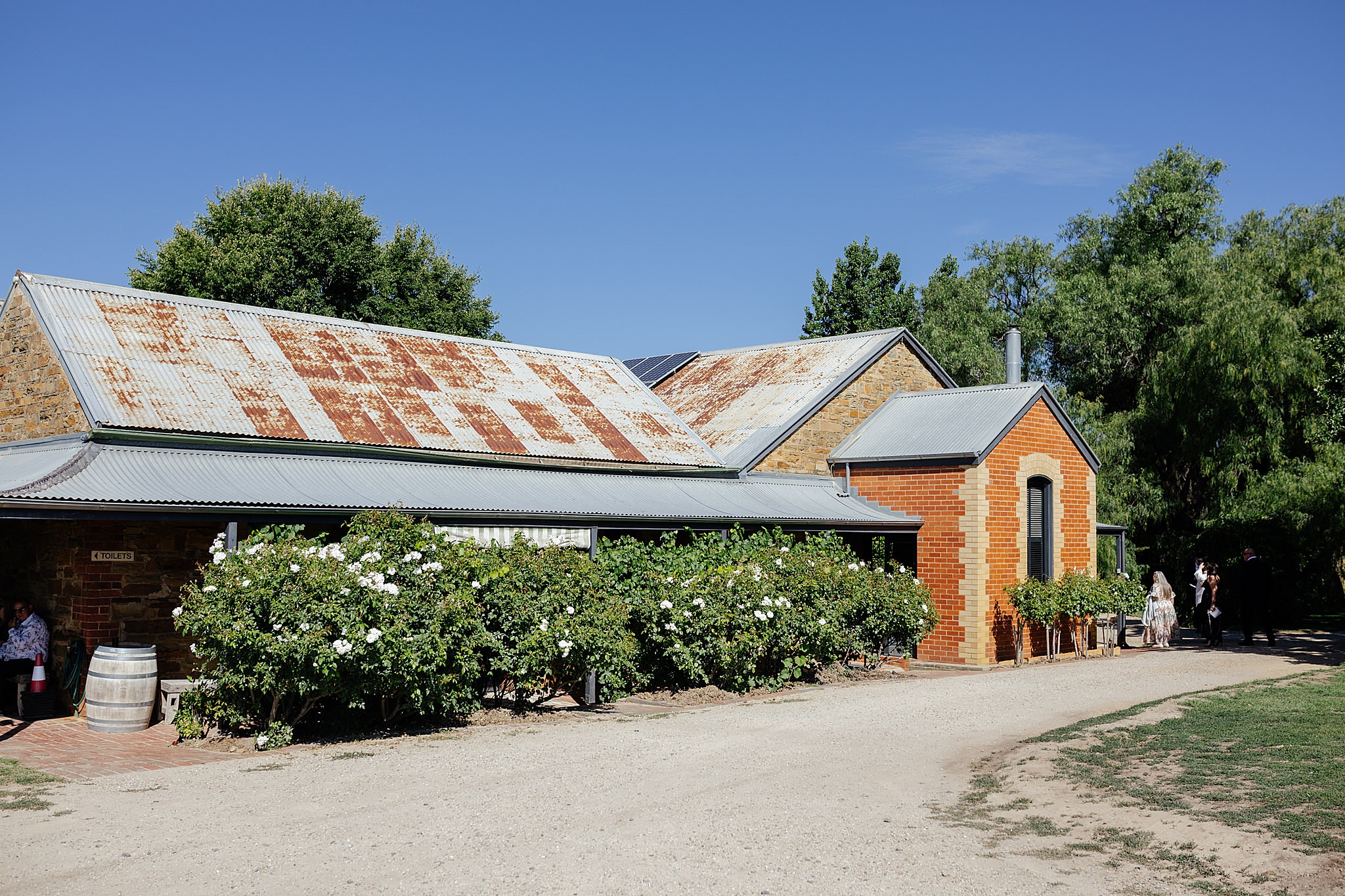 Sandstone building.
