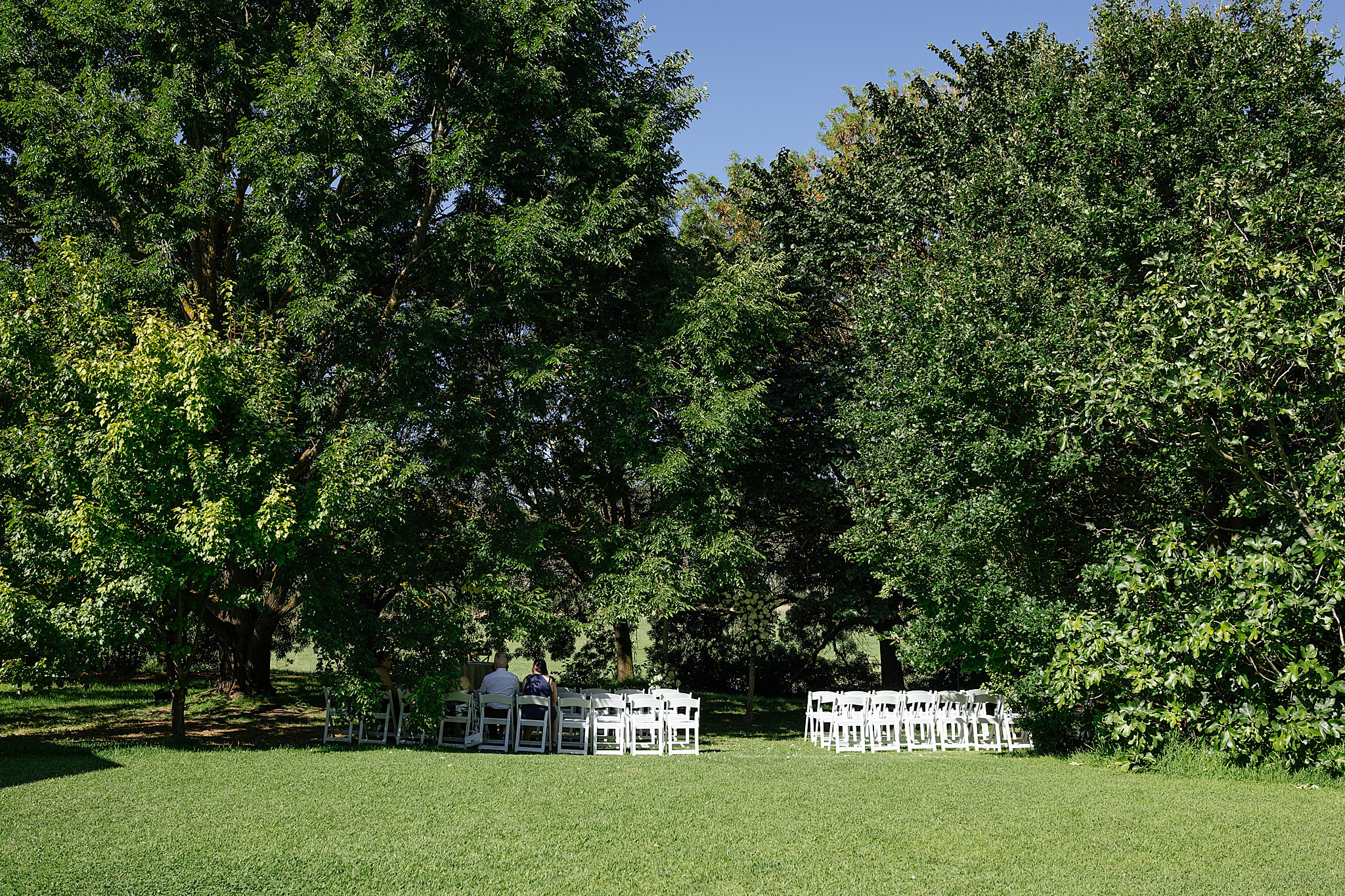 Garden setup for wedding ceremony