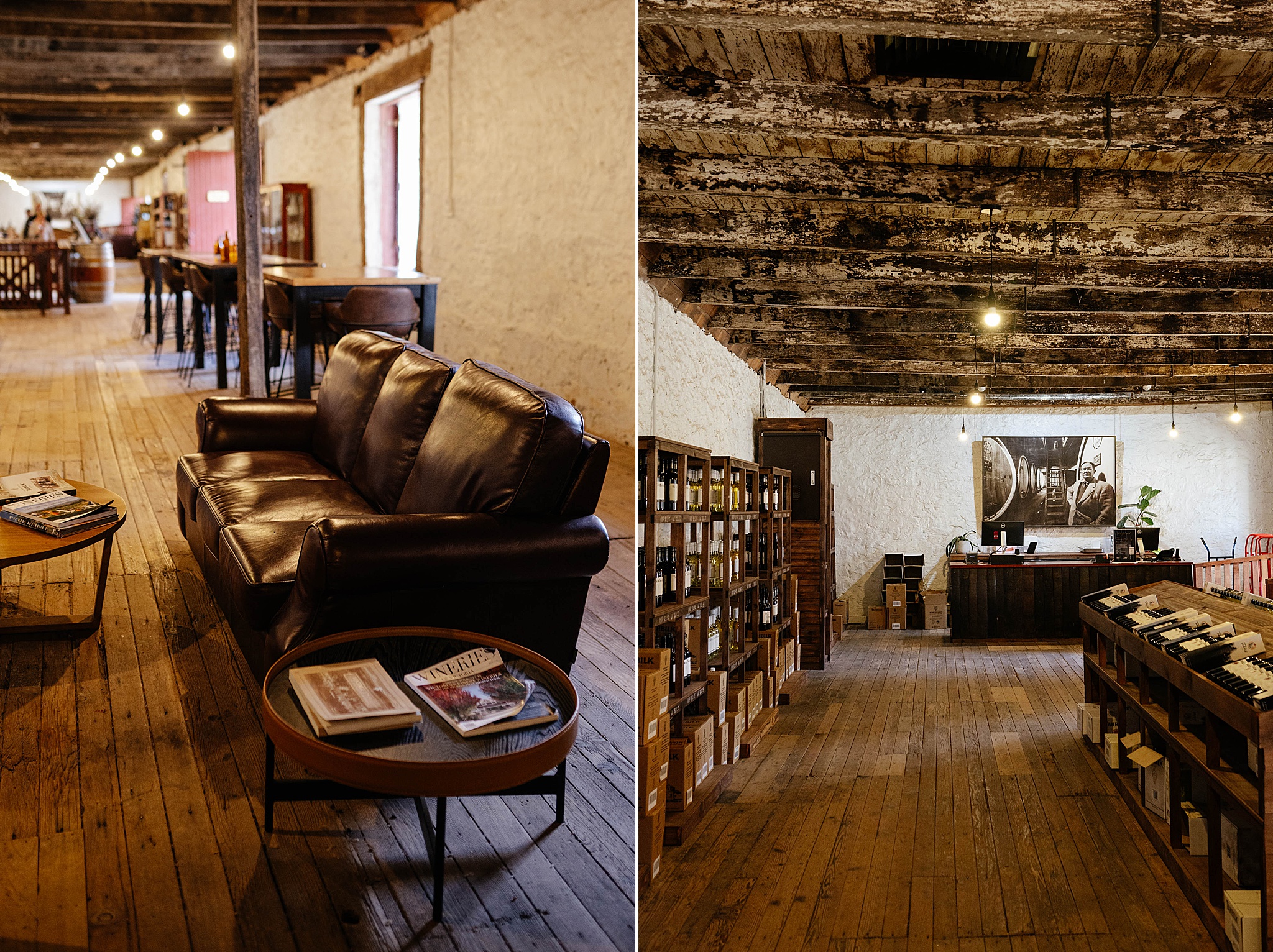 Wine tasting room in historic winery buildingTahbilk winery, Nagambie.