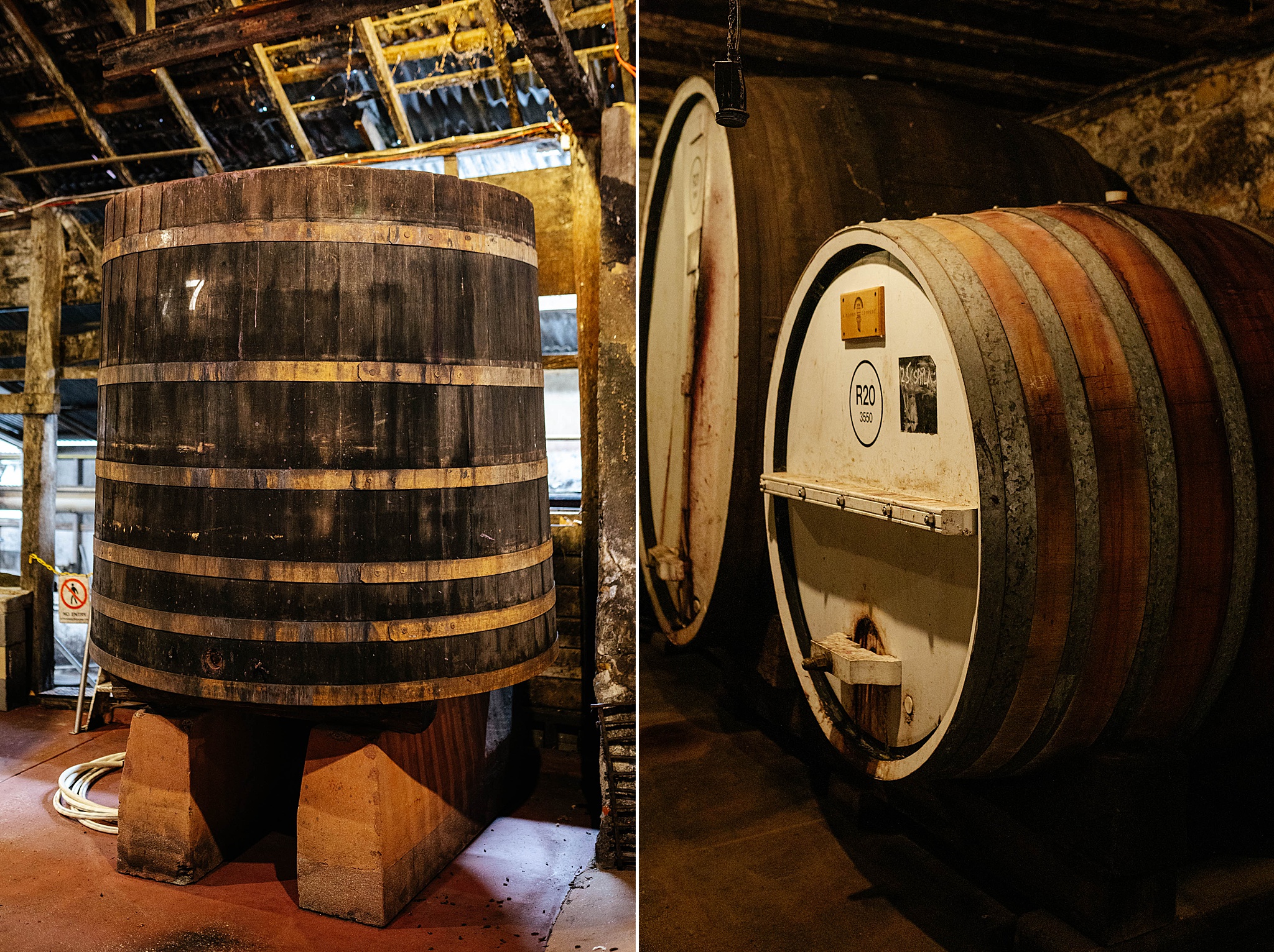 Enormous oak vats at Tahbilk winery, Nagambie.