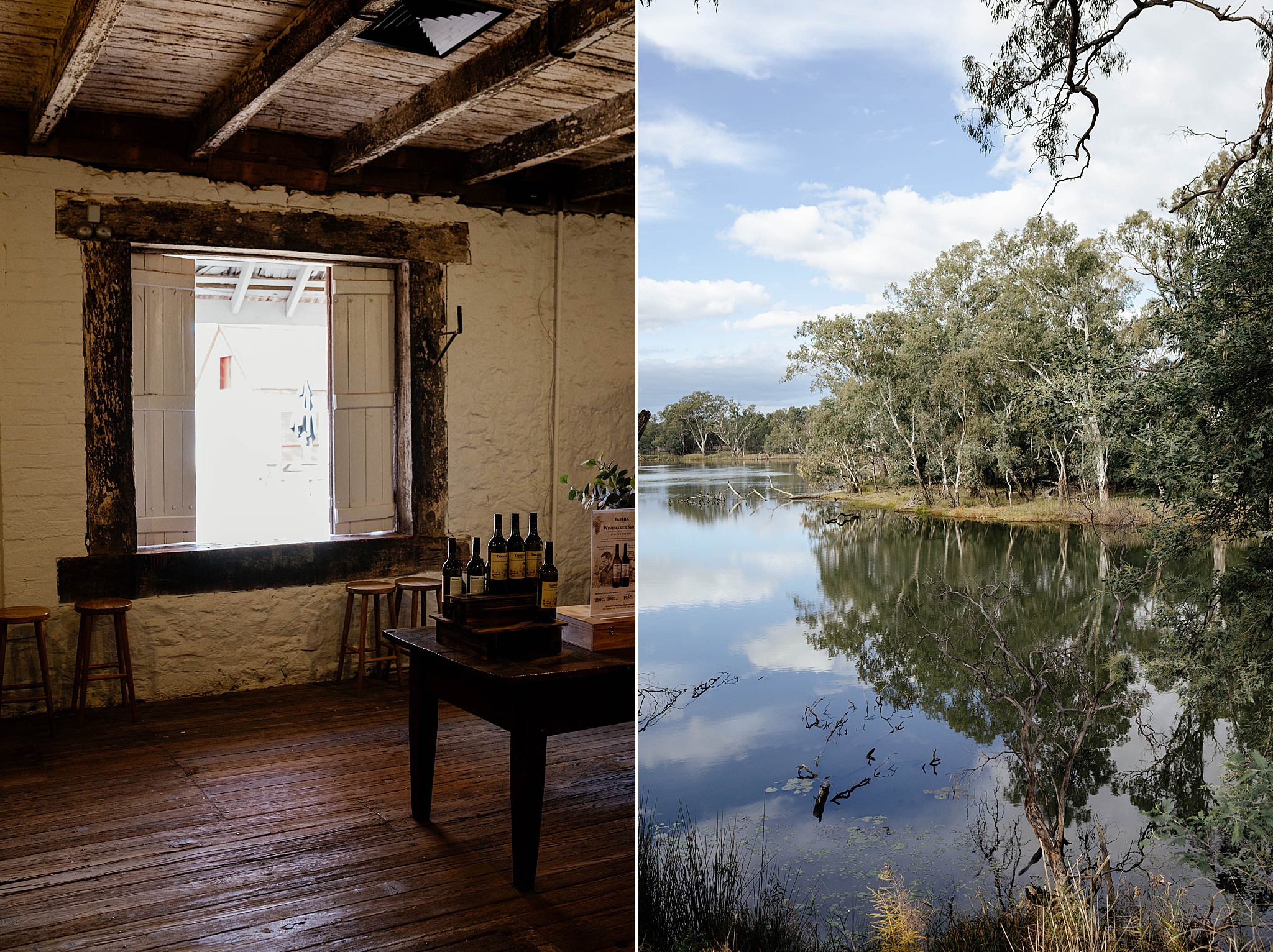 The peaceful lagoon at Tahbilk.