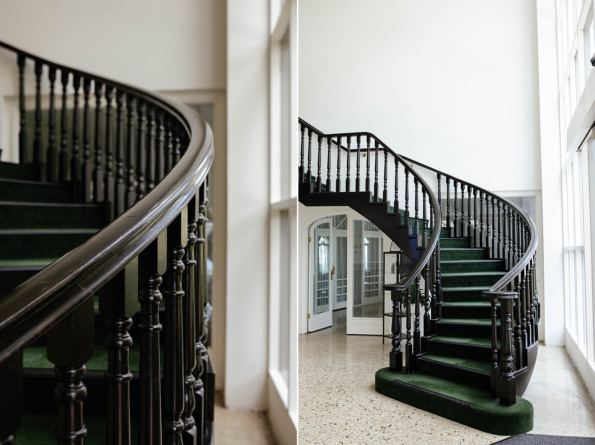 Flowing staircase at Trawool Estate.