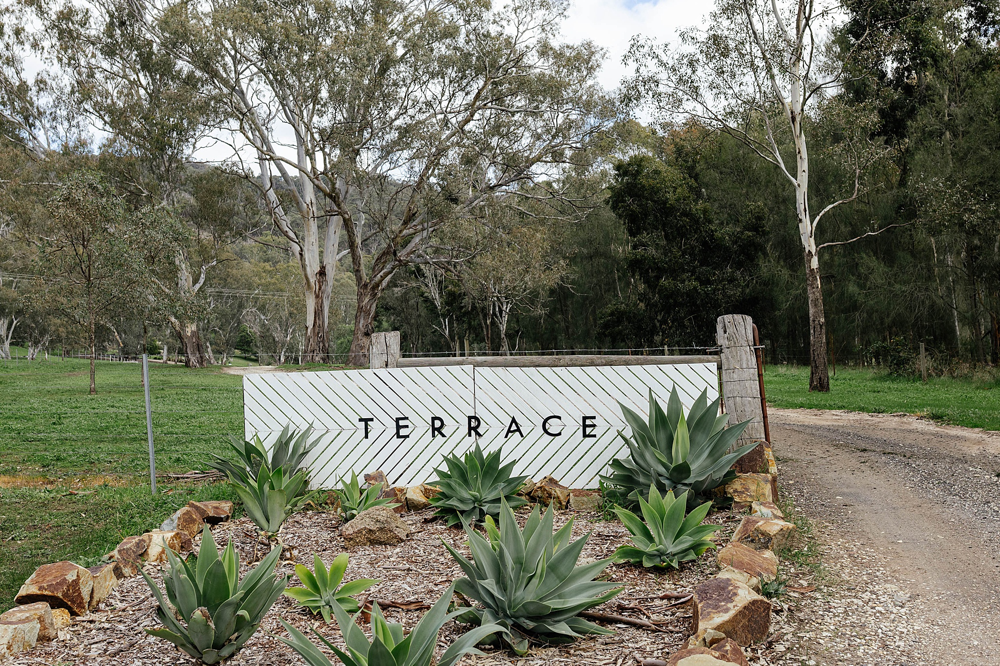 The Terrace ceremony area at Trawool Estate.